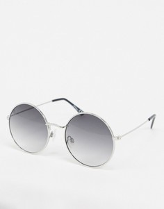 Серебристые солнцезащитные очки в круглой оправе Jeepers Peepers-Серебряный