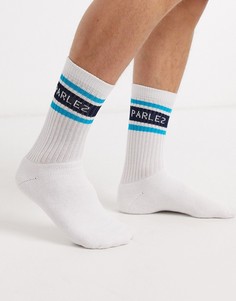 Белые носки с полосами и логотипом Parlez-Белый