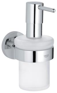 Дозатор жидкого мыла с держателем, GROHE Essentials, хром, (40448001)