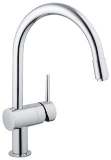 Смеситель для кухни GROHE Minta с выдвижным C-изливом и ограничением расхода воды, хром (3291800E)