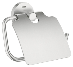 Держатель для туалетной бумаги GROHE Essentials, с крышкой, суперсталь (40367DC1)