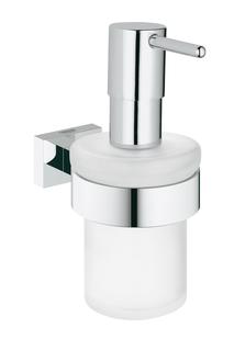 Дозатор жидкого мыла с держателем GROHE Essentials Cube, хром (40756001)