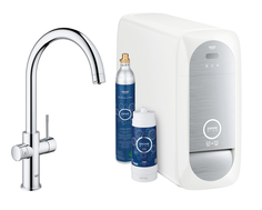 Смеситель для кухни, GROHE Blue Home, с функциями фильтрации, охлаждения и газирования воды, хром, (31455000)