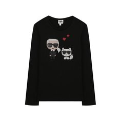 Хлопковый лонгслив Karl Lagerfeld Kids