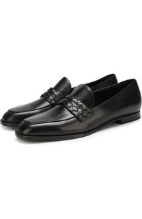 Кожаные пенни-лоферы с плетением intrecciato Bottega Veneta