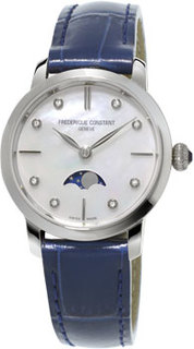 Швейцарские наручные женские часы Frederique Constant FC-206MPWD1S6. Коллекция Slim Line Moonphase