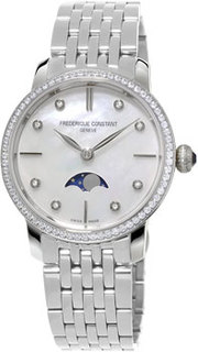 Швейцарские наручные женские часы Frederique Constant FC-206MPWD1SD6B. Коллекция Slim Line Moonphase
