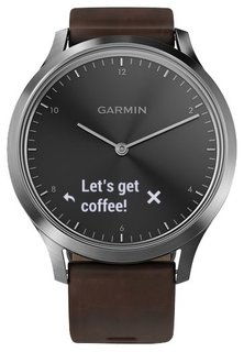 Умные часы Garmin vivomove HR Premium с темно-коричневым кожаным ремешком (серебристый)