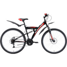 Велосипед Black One Flash FS 27.5 D чёрный/красный/белый 16