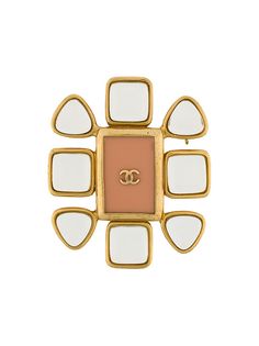 Chanel Pre-Owned брошь 1996-го года с логотипом CC