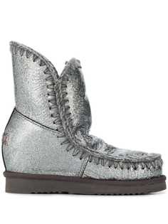 Mou ботинки Eskimo на танкетке с эффектом металлик