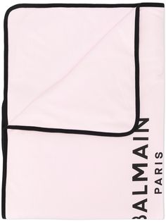 Balmain Kids двухцветное одеяло с логотипом