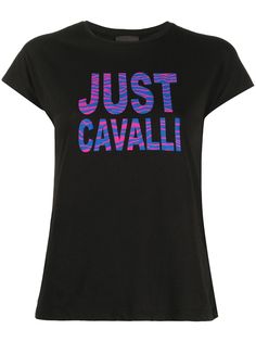 Just Cavalli футболка с зебровым принтом и логотипом