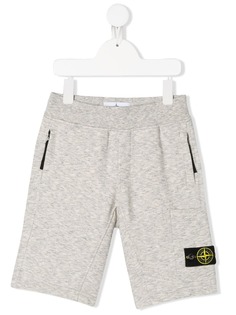 Stone Island Junior шорты с карманами на молнии и нашивкой-логотипом