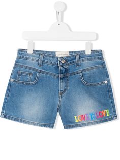Alberta Ferretti Kids джинсовые шорты с надписью