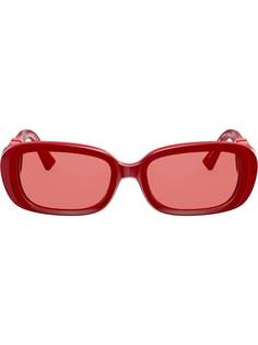 Valentino Eyewear солнцезащитные очки в овальной оправе с логотипом VLogo