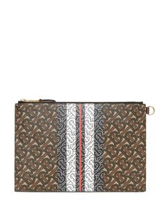 Burberry клатч на молнии с монограммой и полосками