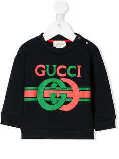 Gucci Kids толстовка с логотипом Interlocking G
