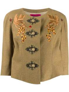Christian Lacroix Pre-Owned жакет без воротника с вышивкой на груди