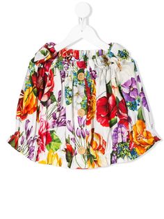 Dolce & Gabbana Kids блузка на пуговицах с цветочным принтом