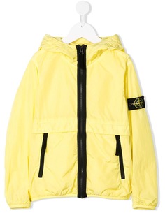 Stone Island Junior ветровка с капюшоном и нашивкой-логотипом