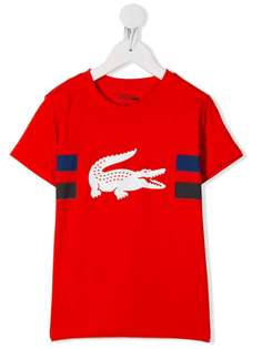 Lacoste Kids футболка с круглым вырезом и графичным принтом