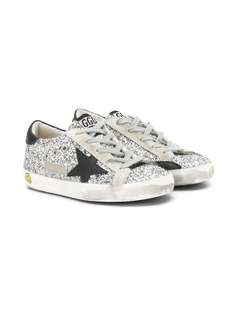 Golden Goose Kids кеды Superstar с блестками