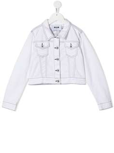 Msgm Kids джинсовая куртка с декоративной строчкой