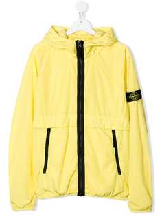 Stone Island Junior ветровка с капюшоном и нашивкой-логотипом