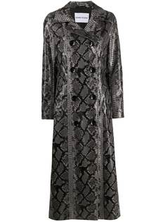 Stand Studio snakeskin-print double-breasted coat