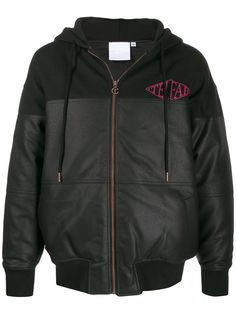 Telfar худи на молнии со вставками из искусственной кожи