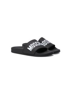 Moschino Kids шлепанцы с логотипом