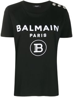 Balmain футболка с пуговицами и логотипом