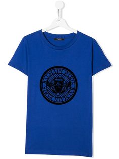 Balmain Kids футболка с круглым вырезом и логотипом