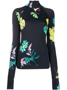 PAUL SMITH топ с высоким воротником и цветочным принтом
