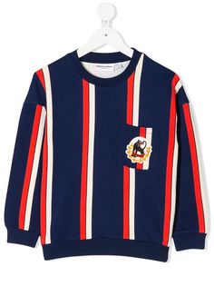 Mini Rodini толстовка в полоску с нашивкой