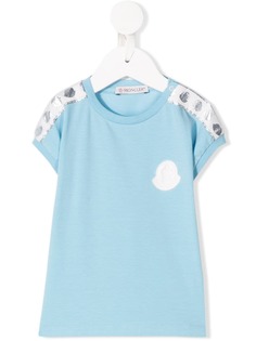 Moncler Kids футболка с логотипом и контрастными полосками