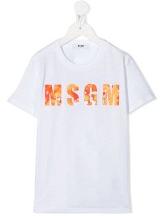 MSGM Kids футболка с графичным логотипом