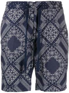 Officine Generale straight fit bohemian print shorts