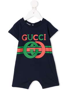 Gucci Kids ромпер с принтом Interlocking G