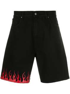 Vision Of Super flame-print denim shorts