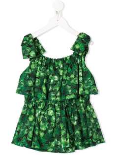 Dolce & Gabbana Kids ярусный топ с принтом