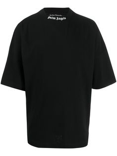 Palm Angels CLASSIC LOGO OVER TEE BLACK WHITE