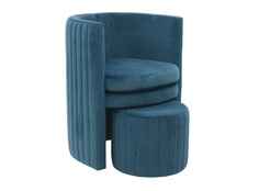 Кресло с пуфом jacob (to4rooms) бирюзовый 63x76x57 см.