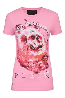 Розовая футболка с принтом Philipp Plein