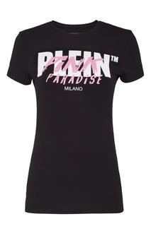 Черная футболка с надписями Philipp Plein