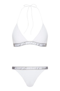 Серо-белое бикини с логотипами Off White