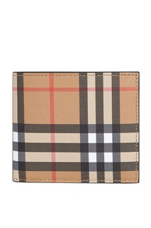 Клетчатый бумажник из ткани и кожи Burberry