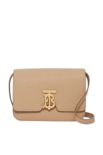 Бежевая кожаная сумка Burberry