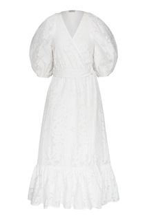Белое платье с V-образным декольте ЛИ ЛУ